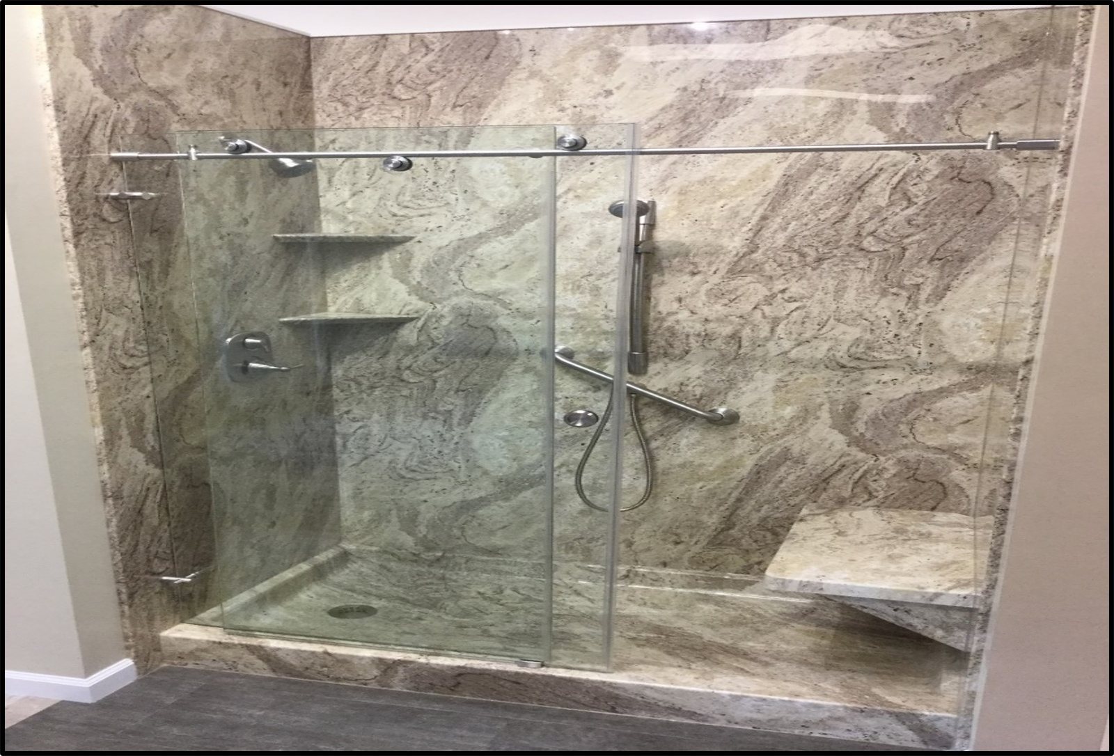 Solid surface shower